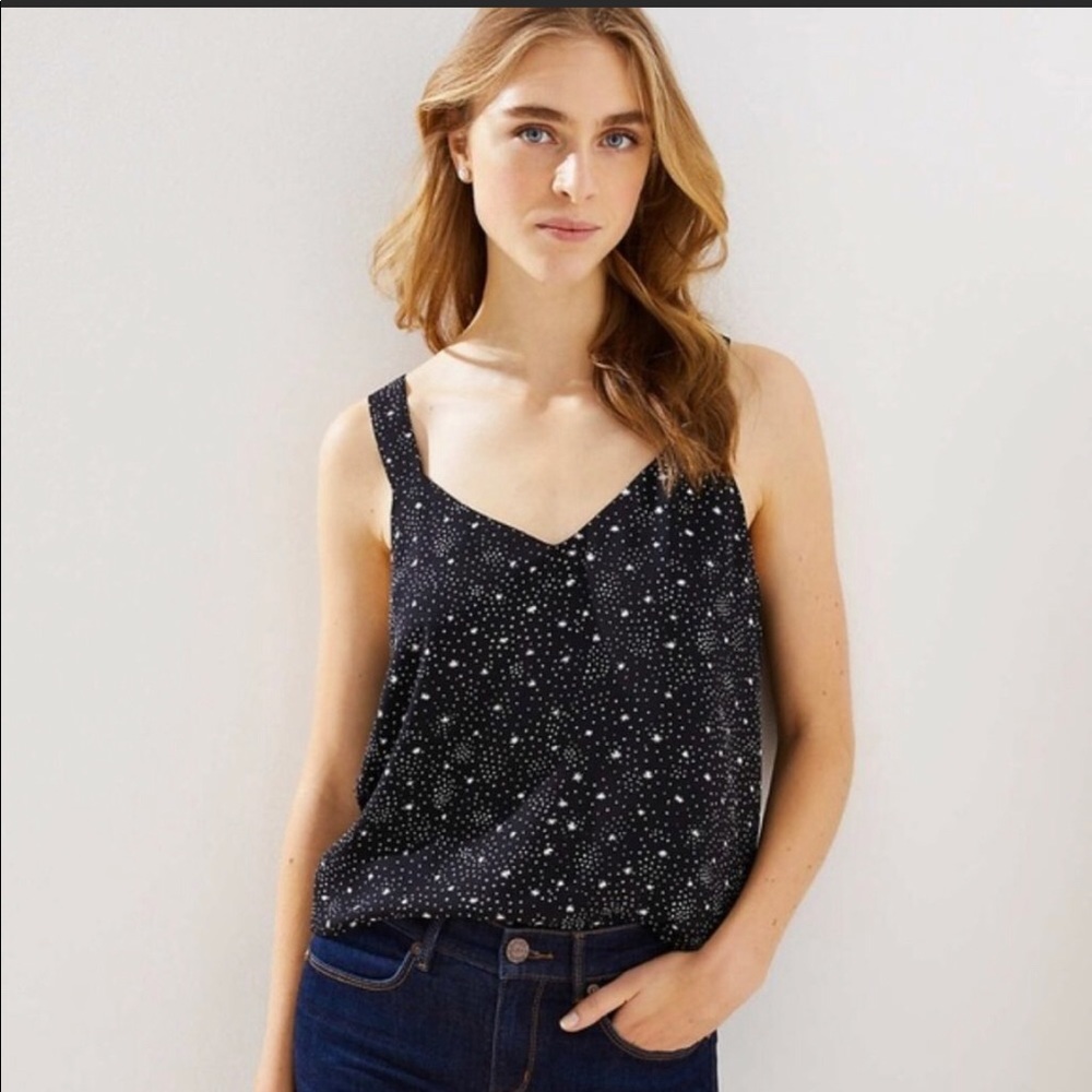 Loft Starry Print Sleeveless Blouse - Size M